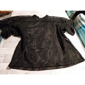 BIKE Athletic black mesh top  jersey Sz XL Edgy/Grunge Y2K aesthetic sporty-chic